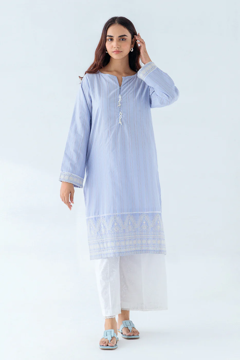EMBROIDERED JACQUARD SHIRT (PRET) - Image 4