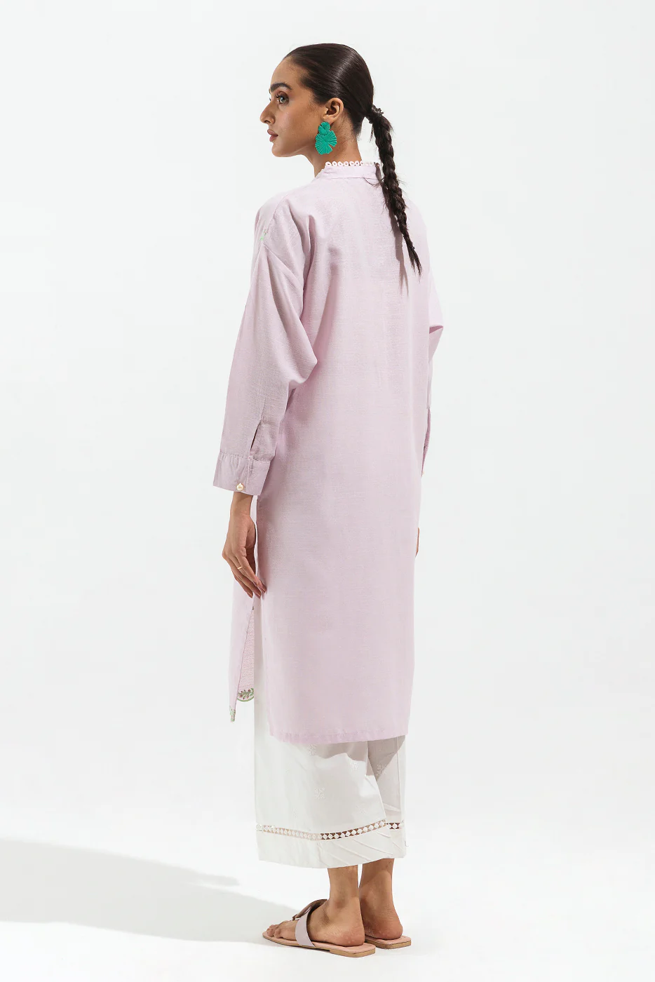 EMBROIDERED TEXTURED SHIRT (PRET) - Image 3