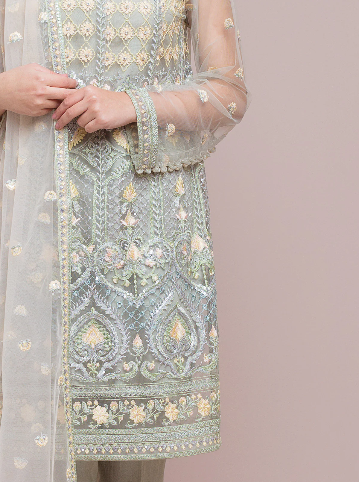 Embroidered Shirt With Dupatta - Image 2