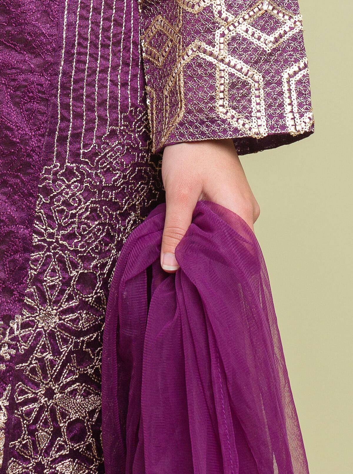 Embroidered Shirt With Dupatta - Image 4