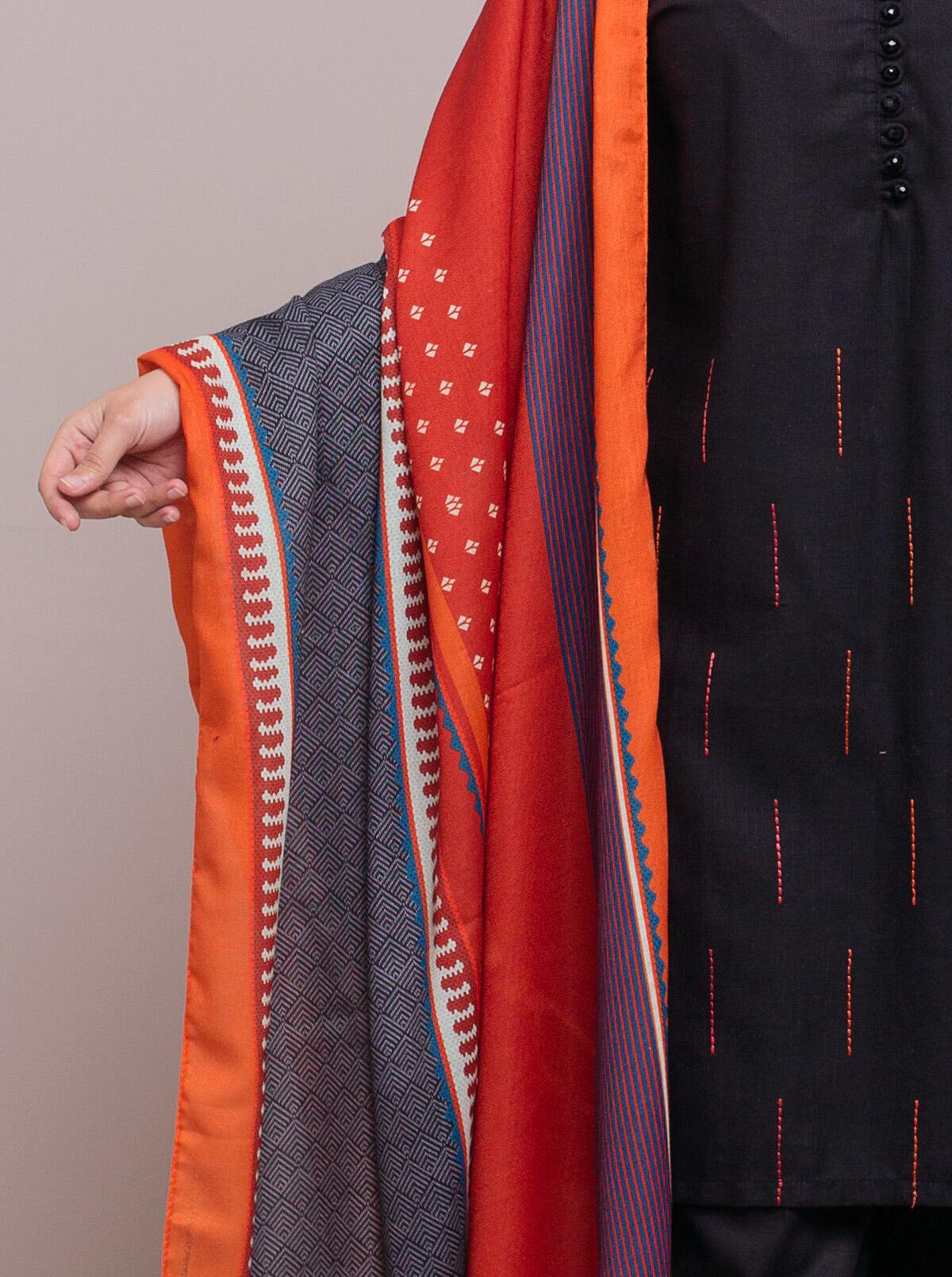 Embroidered Shirtwith Shawl - Image 2
