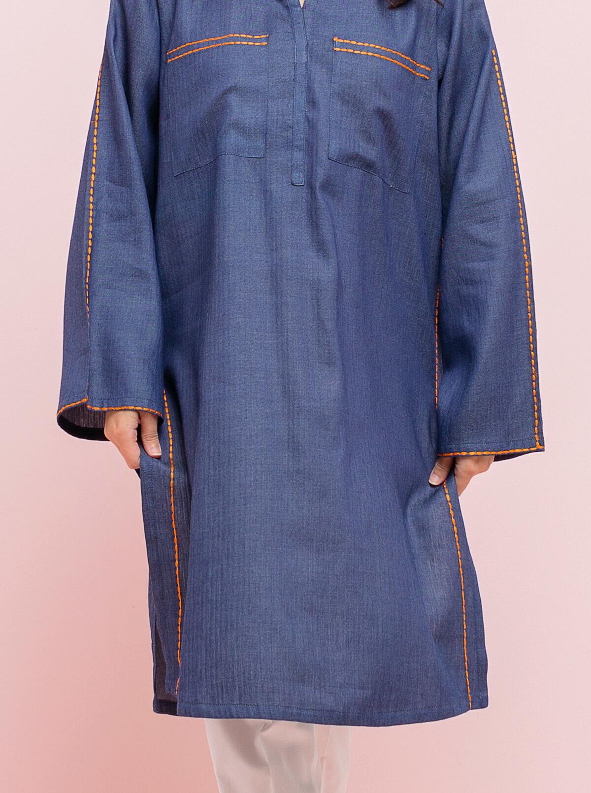 PRINTED DENIM DOBBY SHIRT (PRET) - Image 3