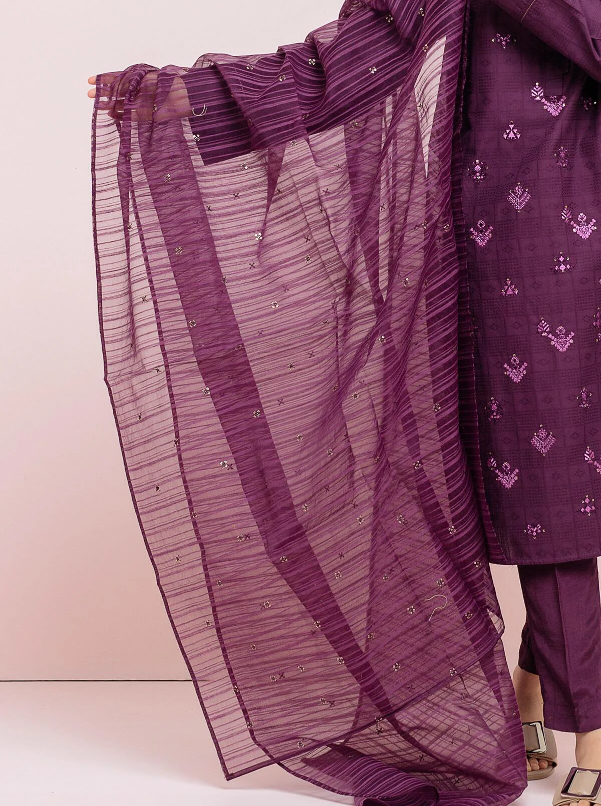 Embroidered Shirt With Dupatta - Image 3