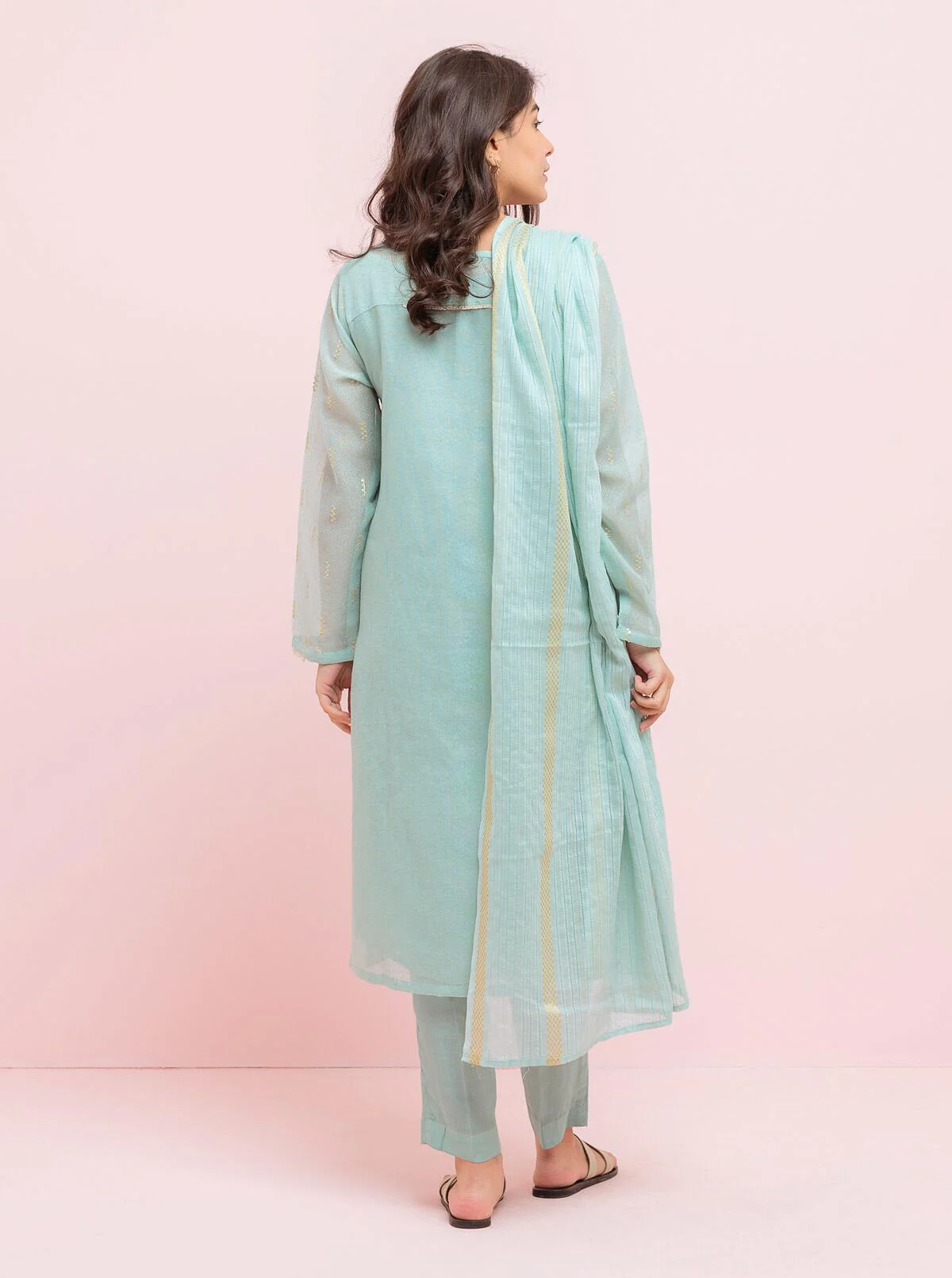 Embroidered Shirt With Dupatta - Image 2