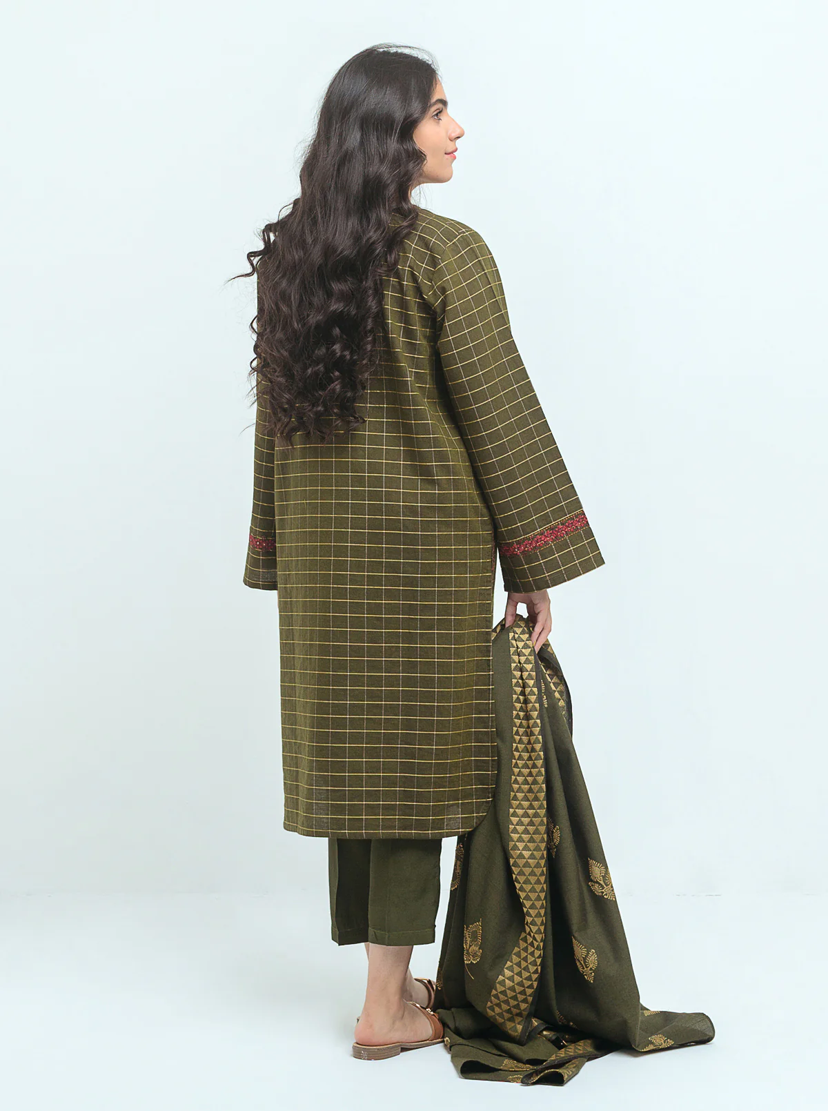 Embroidered Shirt With Shawl - Image 3
