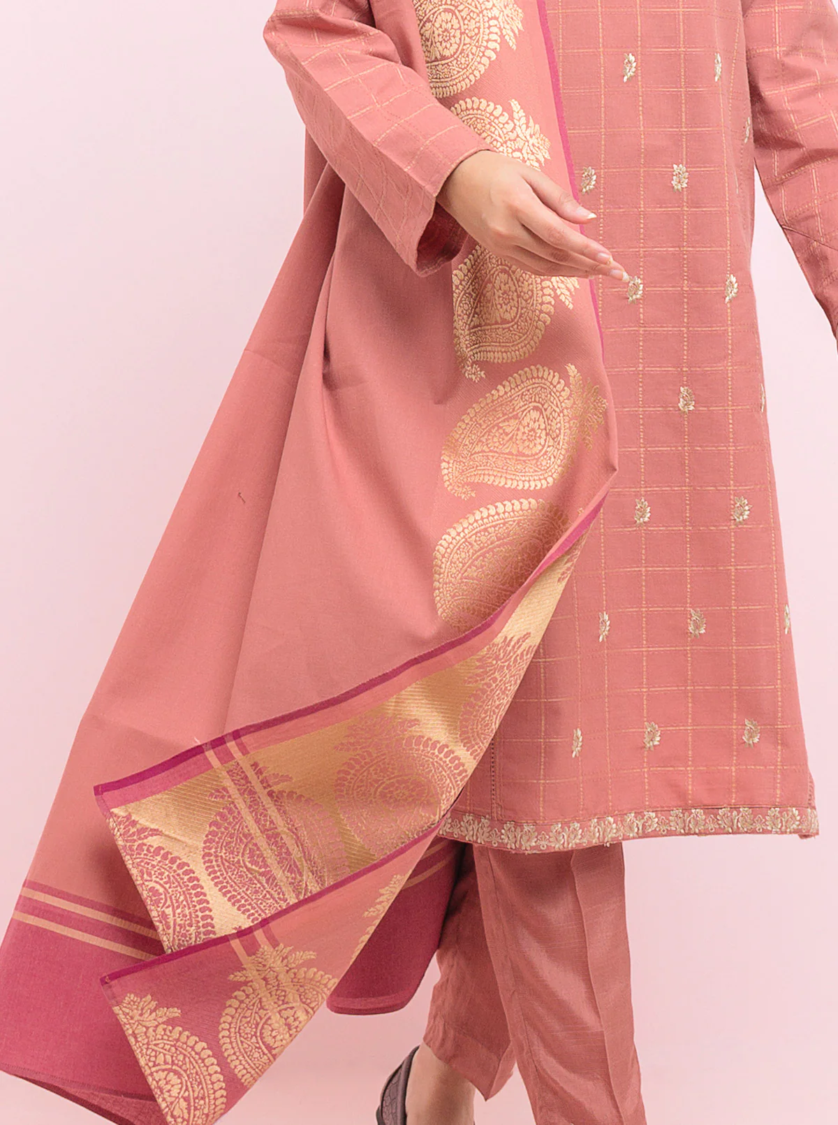 Embroidered Shirt With Dupatta - Image 2
