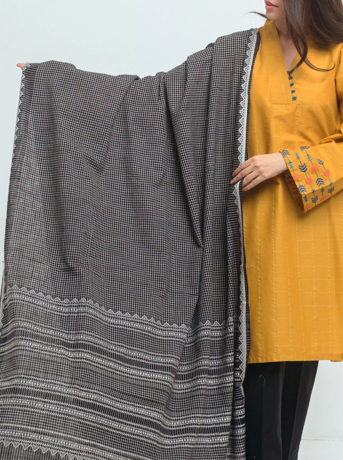 Embroidered Shirt With Dupatta - Image 3