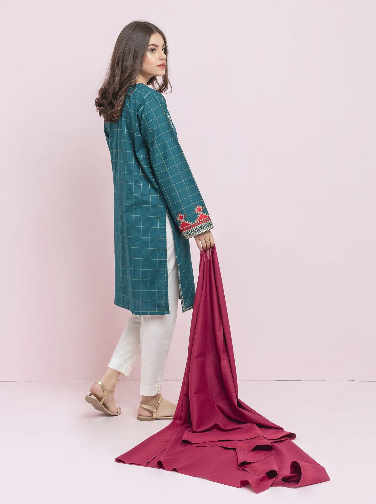 Embroidered Shirt With Dupatta - Image 2