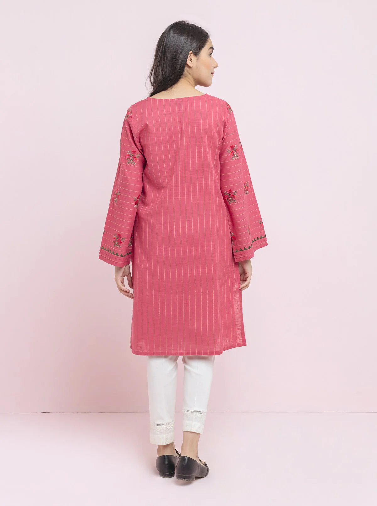 EMBROIDERED KHADDAR SHIRT (PRET) - Image 2
