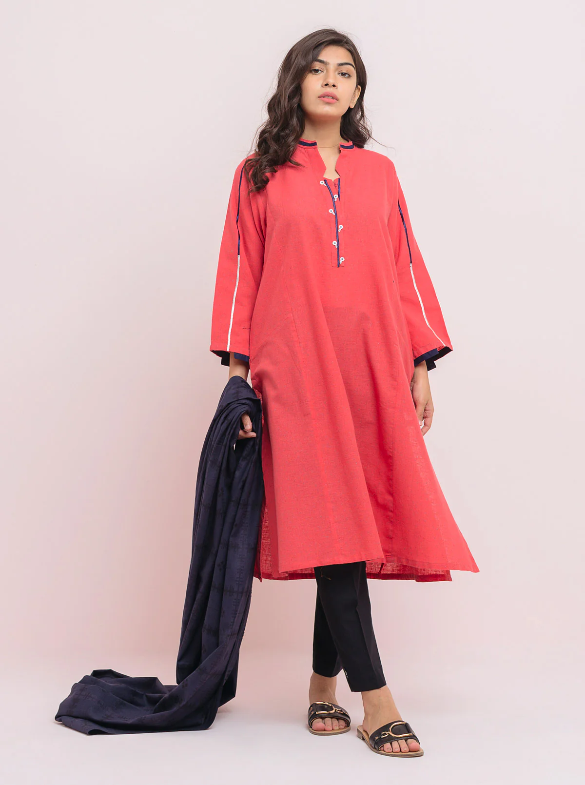 Basic Shirt With Dupatta - Image 3