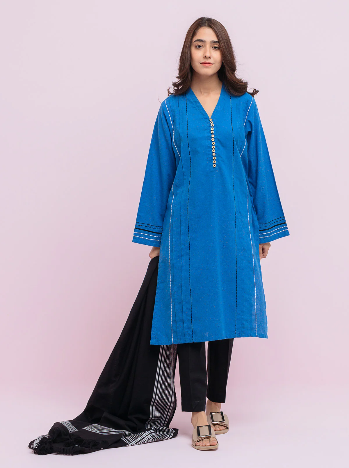Basic Shirt With Dupatta - Image 3