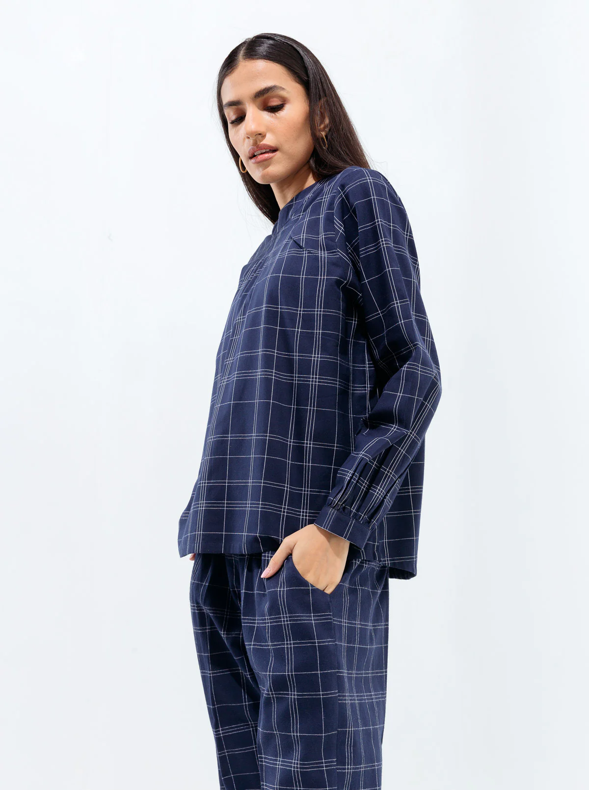 NAVY BLUE CHECK CO-ORD SET - Image 3