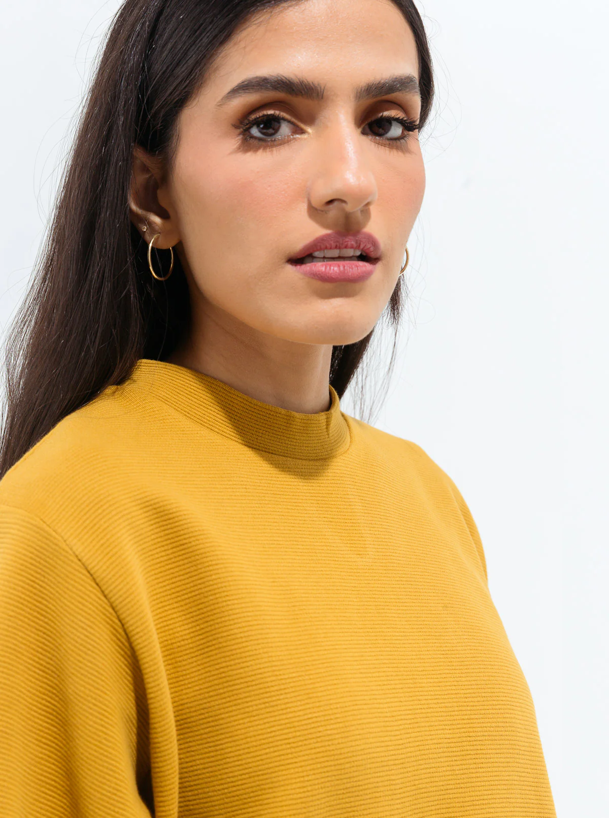MUSTARD TEXTURED KNIT TOP - Image 3