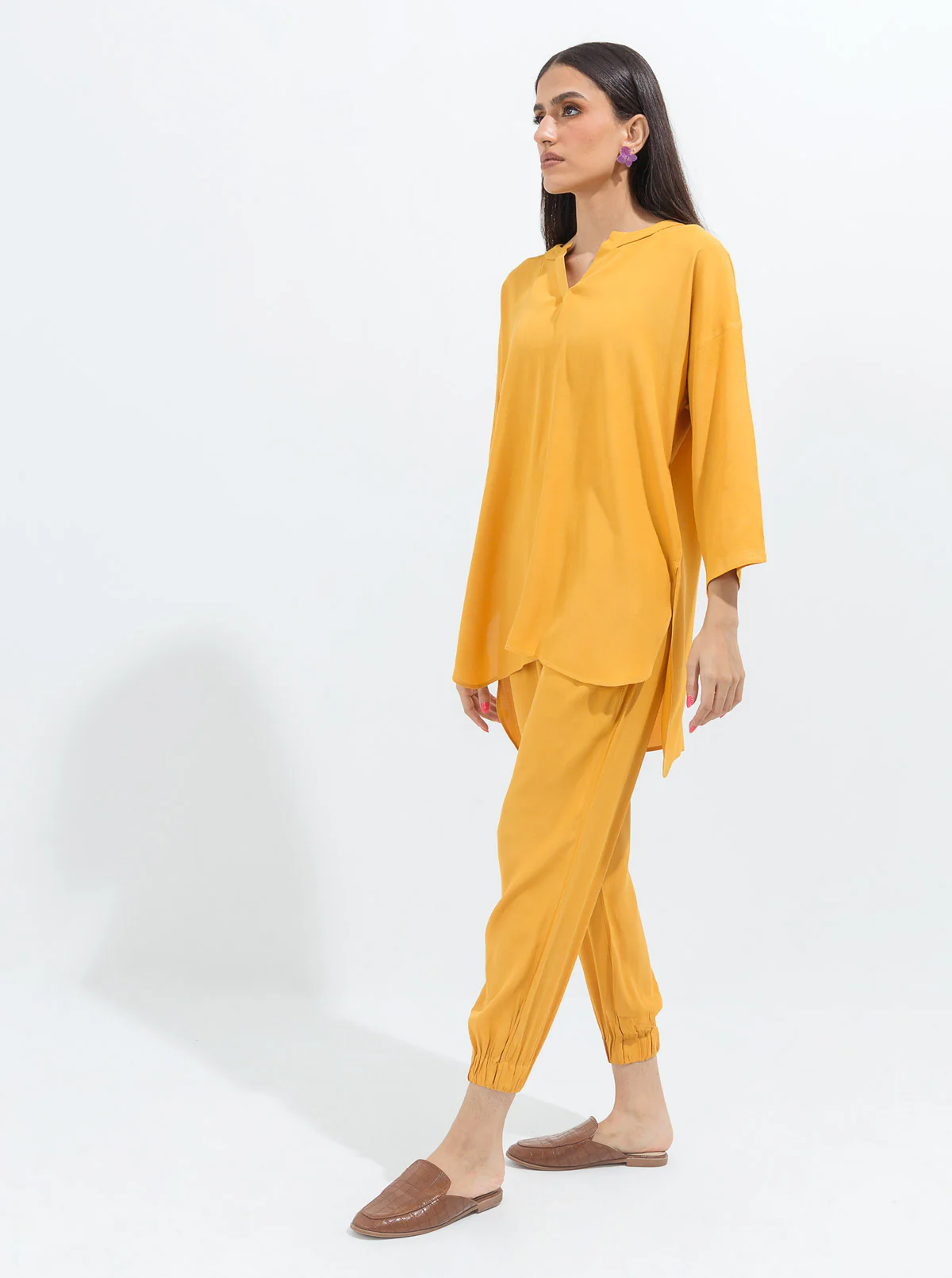 MUSTARD CREPE CO-ORD SET - Image 2