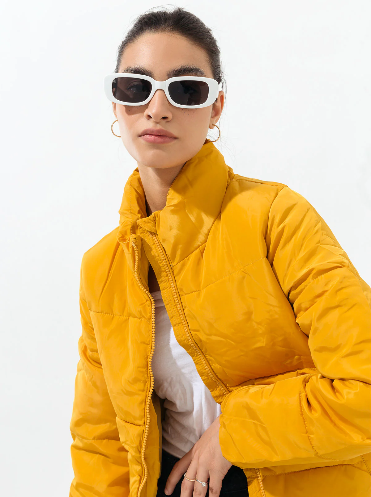 MUSTARD PADDED JACKET - Image 2