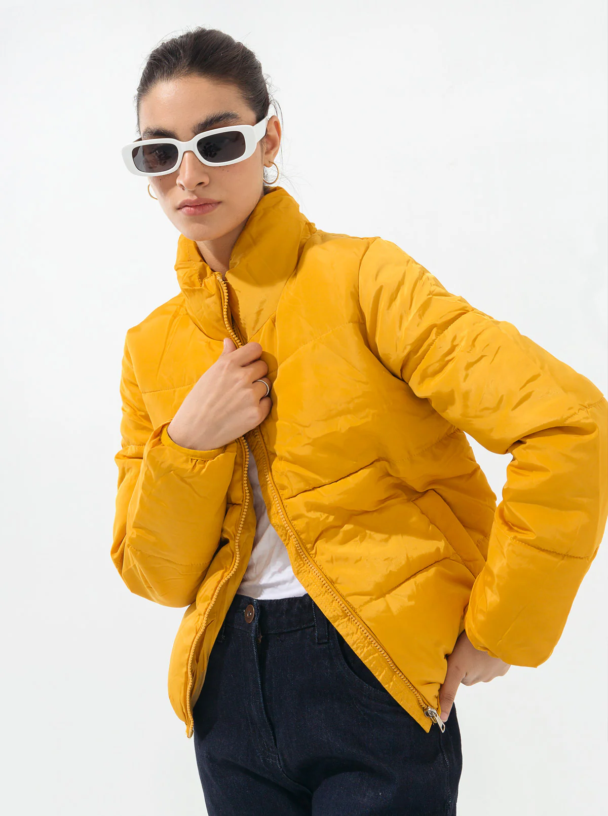 MUSTARD PADDED JACKET - Image 3