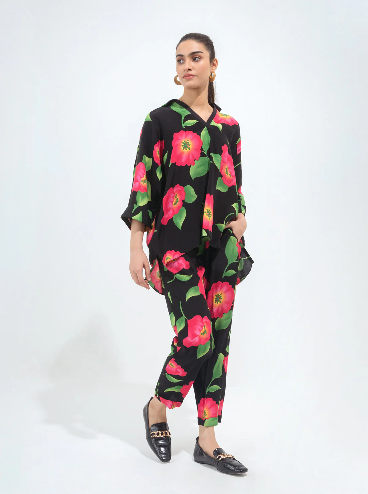 BLACK FLORAL CO-ORD SET - Image 3