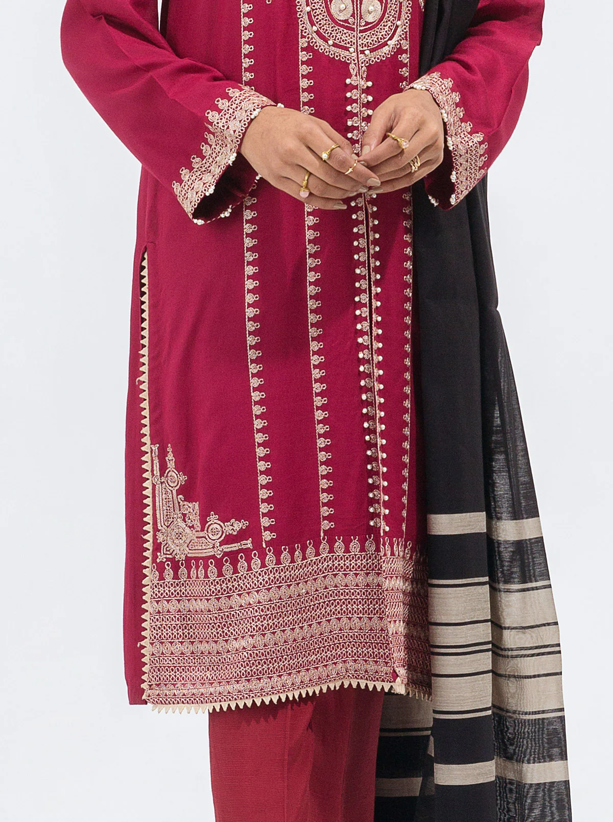 EMBROIDERED SHIRT WITH DUPATTA - Image 2
