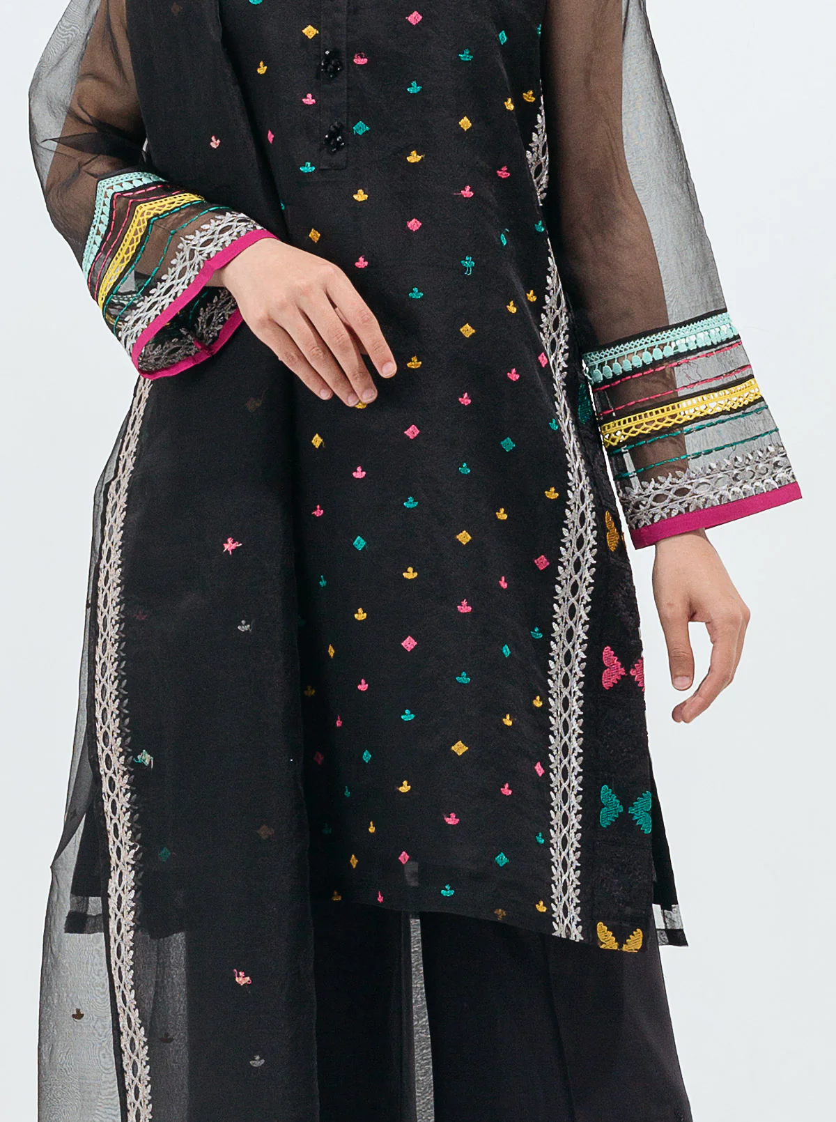 EMBROIDERED SHIRT WITH DUPATTA - Image 2