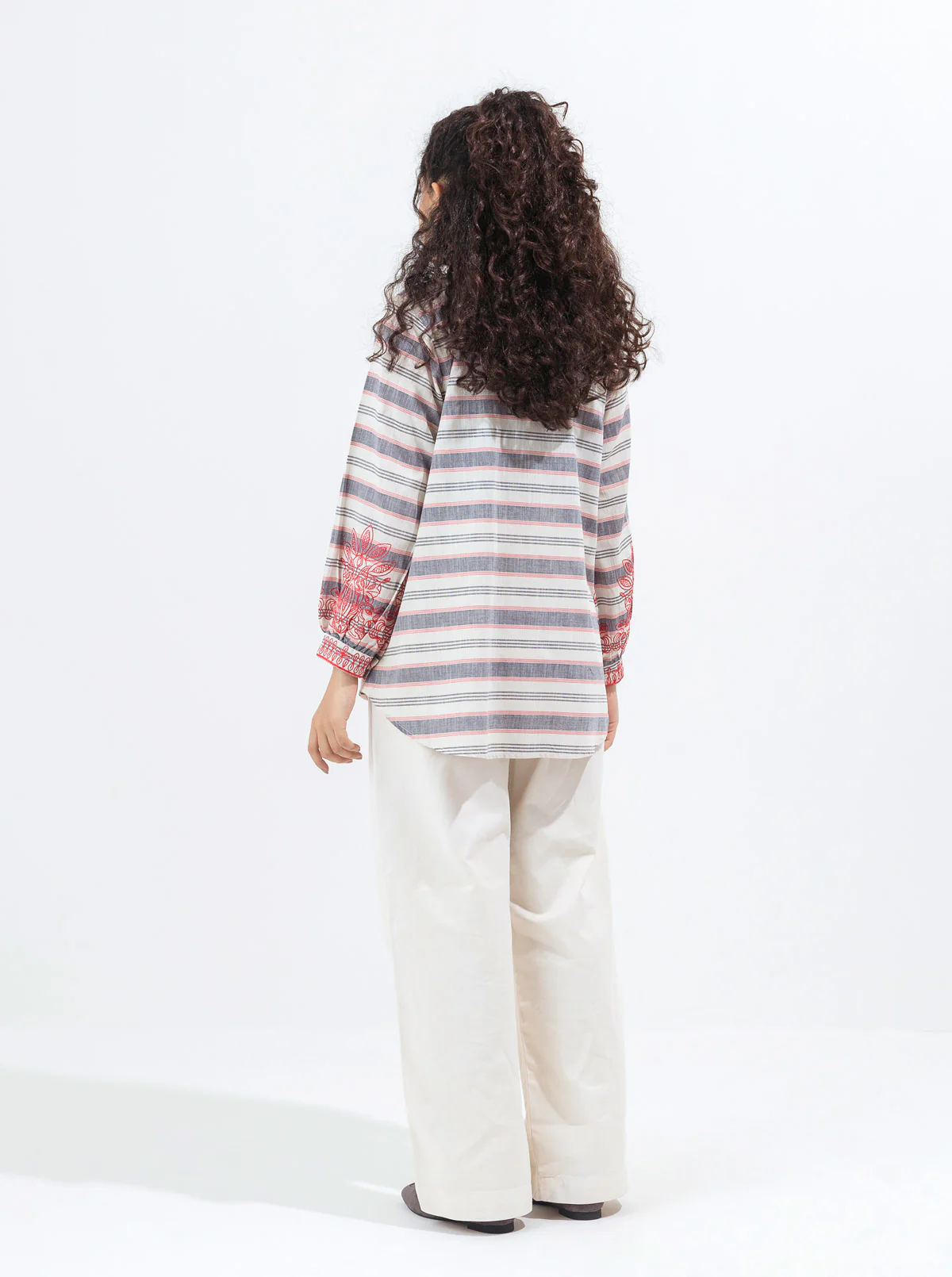 EMBROIDERED YARN DYED SHIRT (PRET) - Image 4