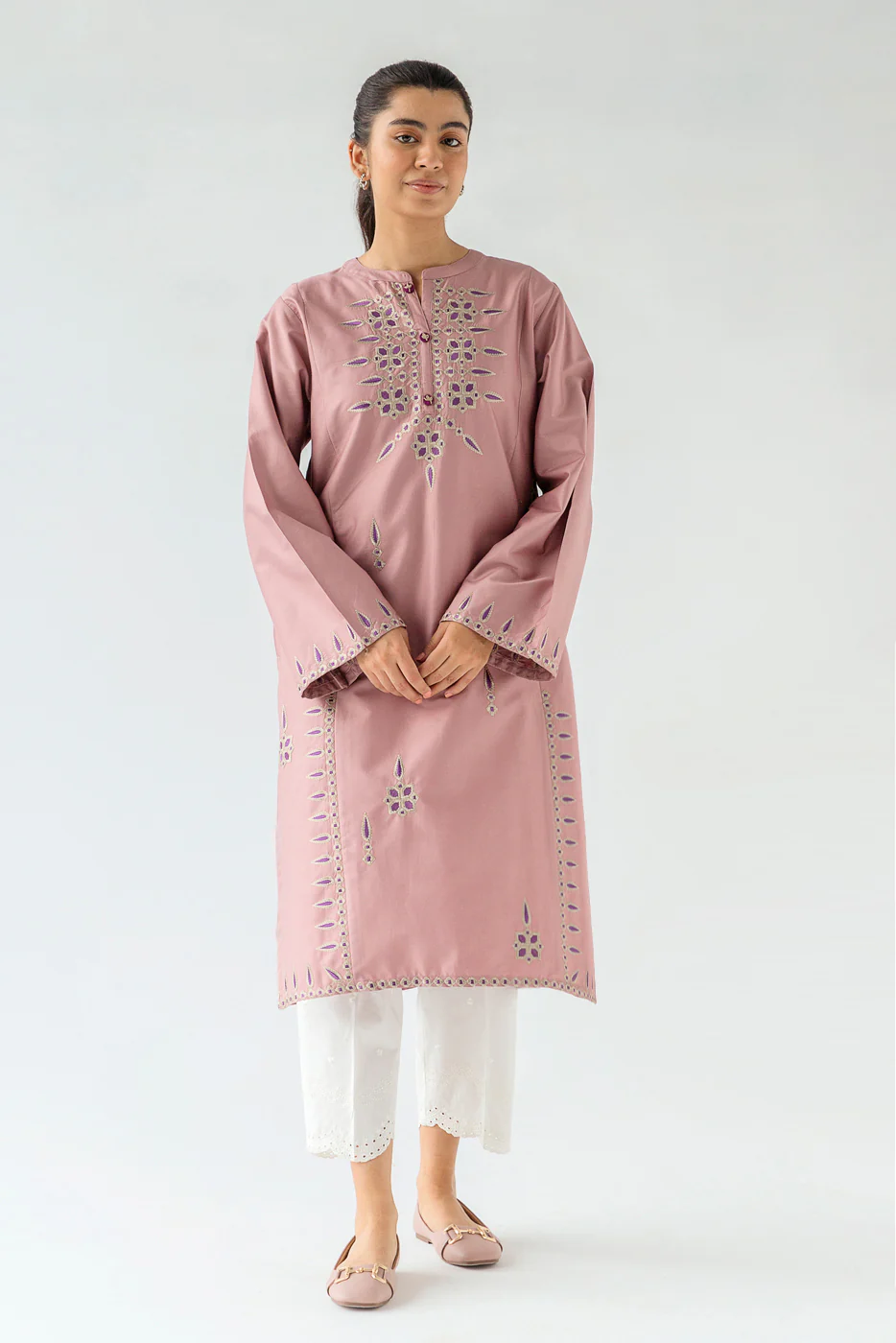 EMBROIDERED TWILL SHIRT (PRET) - Image 2
