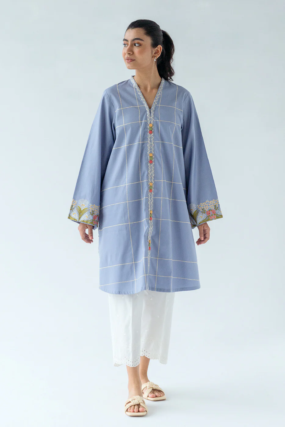 EMBROIDERED TWILL SHIRT (PRET) - Image 2