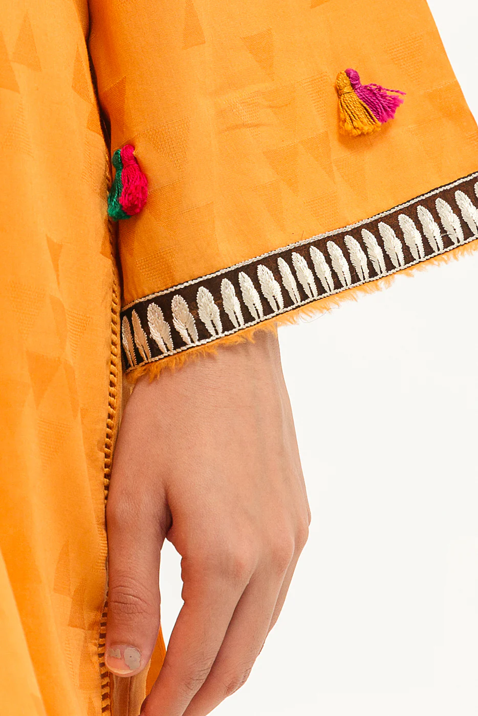 EMBROIDERED SELF JACQUARD SHIRT (PRET) - Image 3