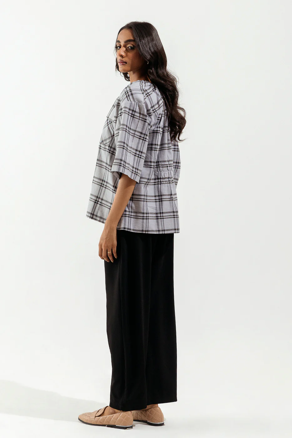 GRAY CHECKERED TOP - Image 3