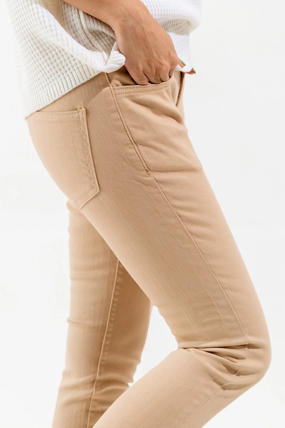 BEIGE CROPPED SKINNY JEANS - Image 3