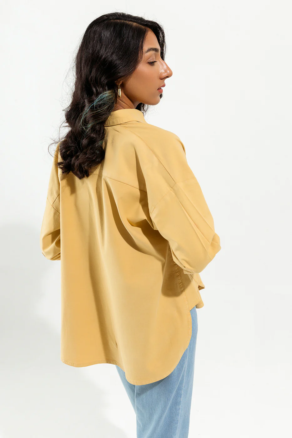 YELLOW DENIM BUTTON DOWN SHIRT - Image 2