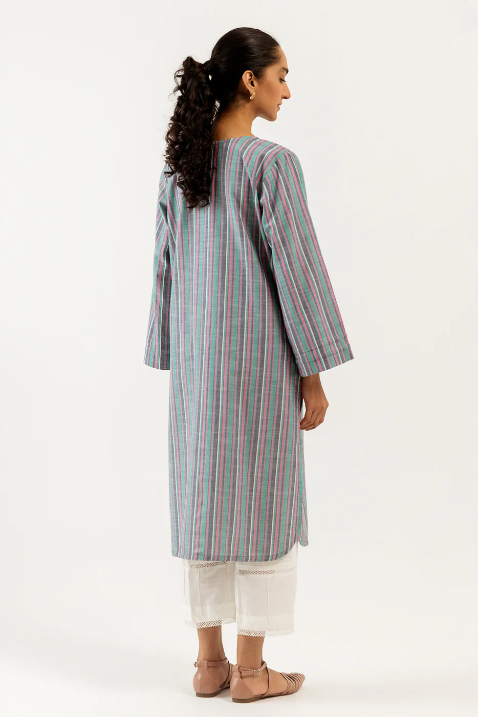 EMBROIDERED YARN DYED SHIRT (PRET) - Image 4