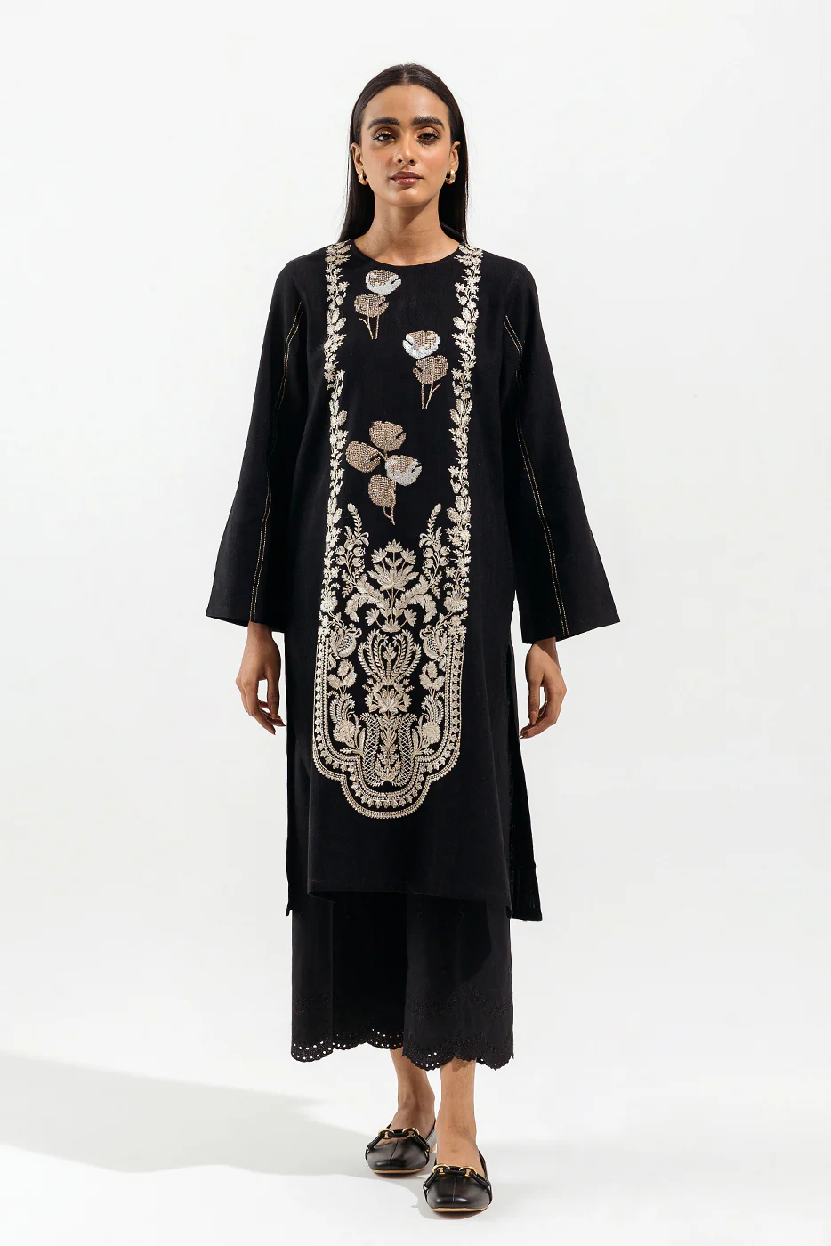 EMBROIDERED DORIA JACQUARD SHIRT (PRET) - Image 2
