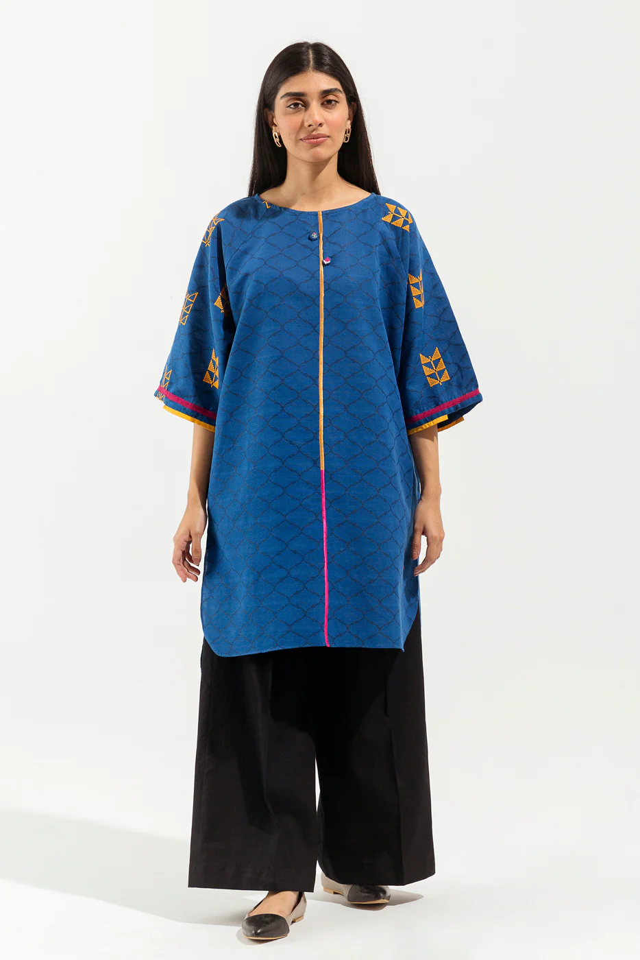 EMBROIDERED JACQUARD SHIRT (PRET) - Image 2