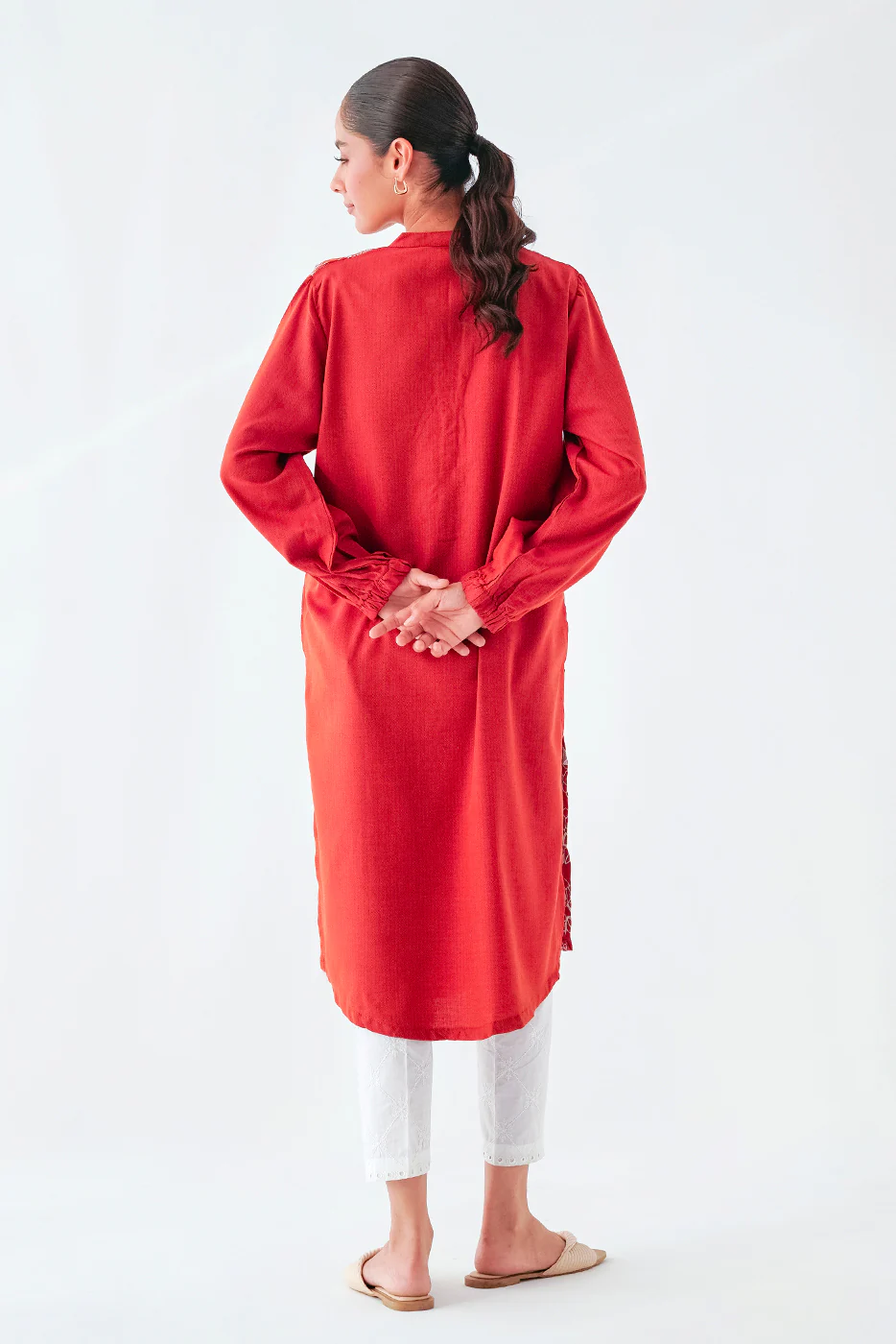 EMBROIDERED MIX SHIRT (PRET) - Image 2