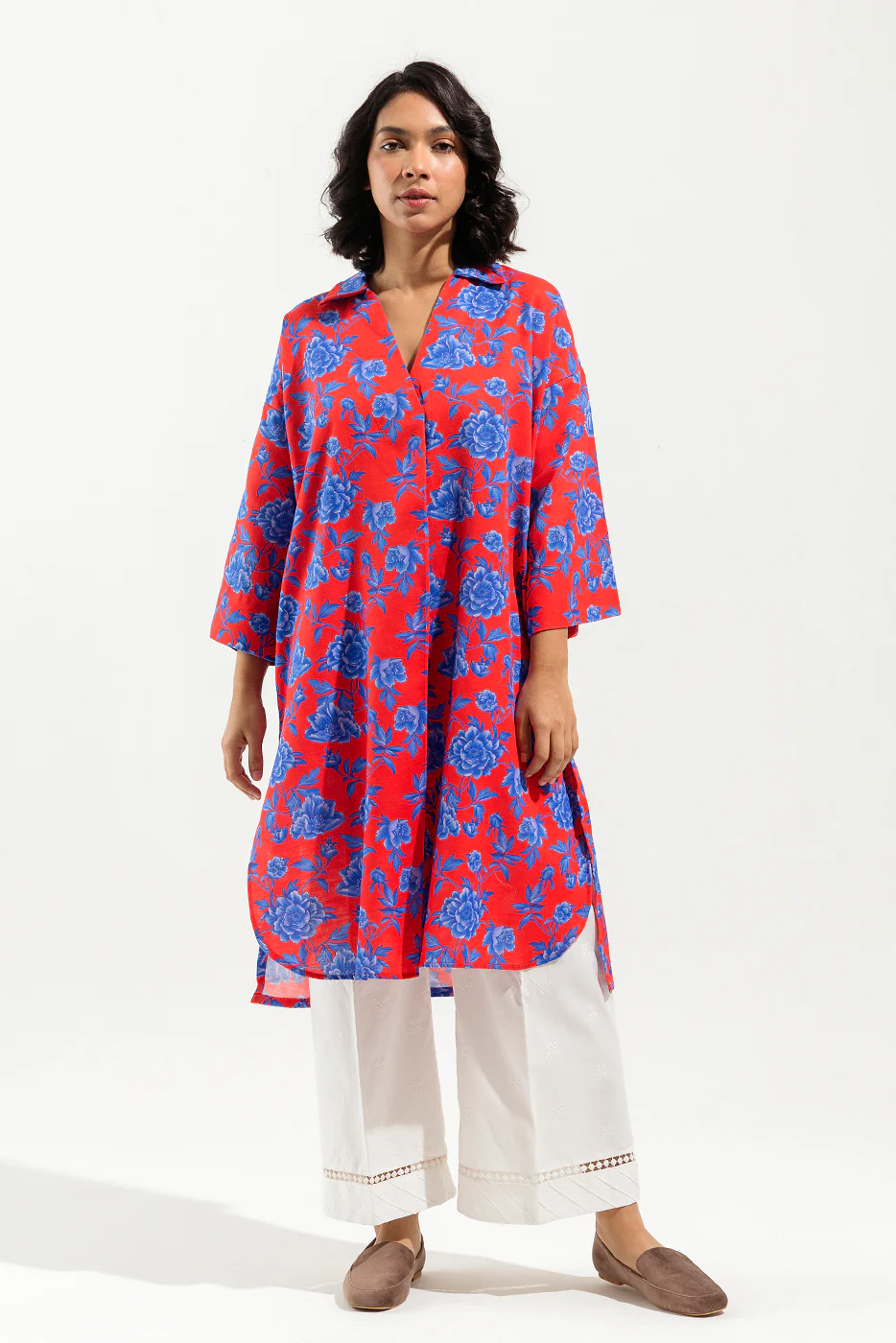 PRINTED JACQ KHADDAR SHIRT (PRET) - Image 2