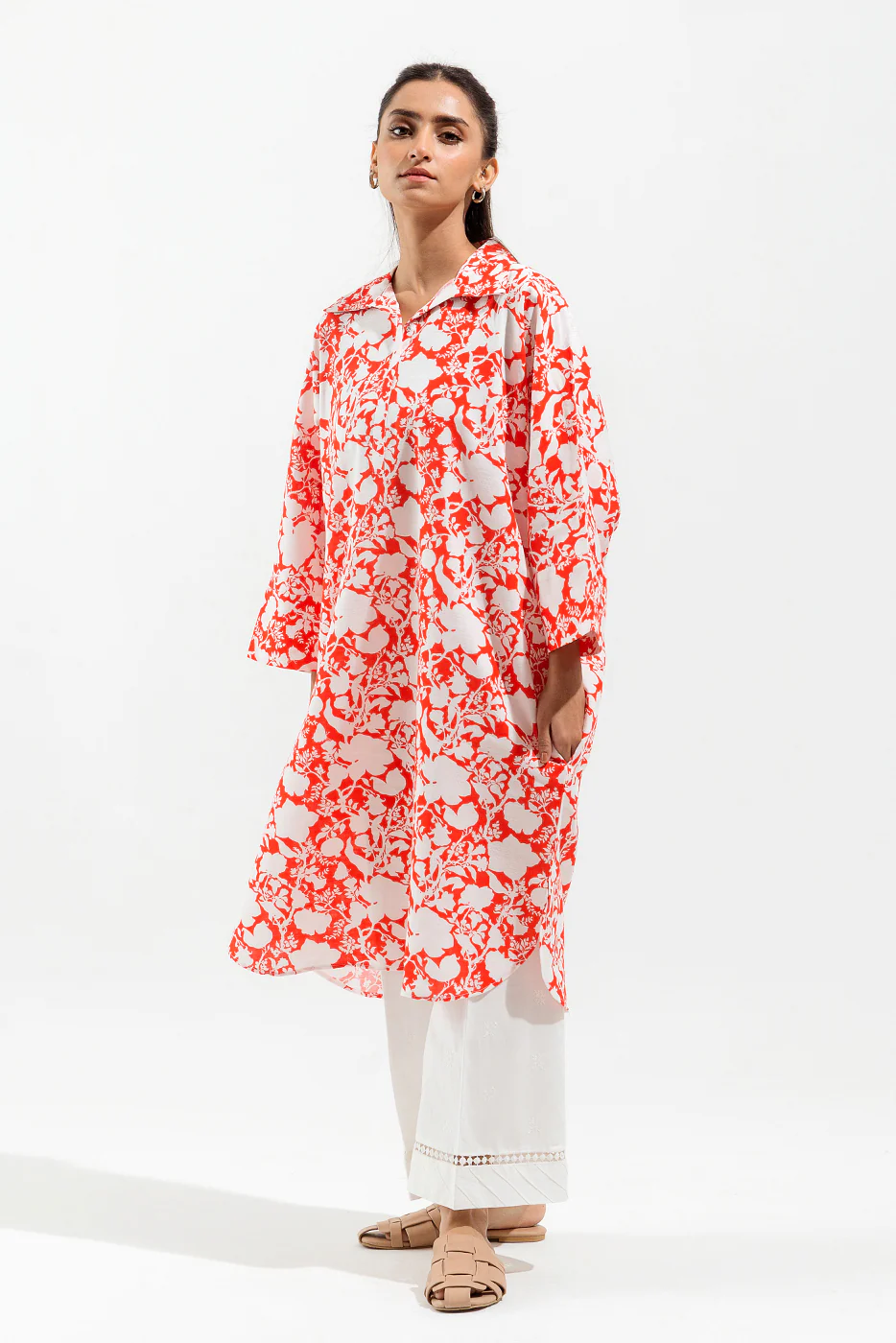 PRINTED JACQ KHADDAR SHIRT (PRET) - Image 2