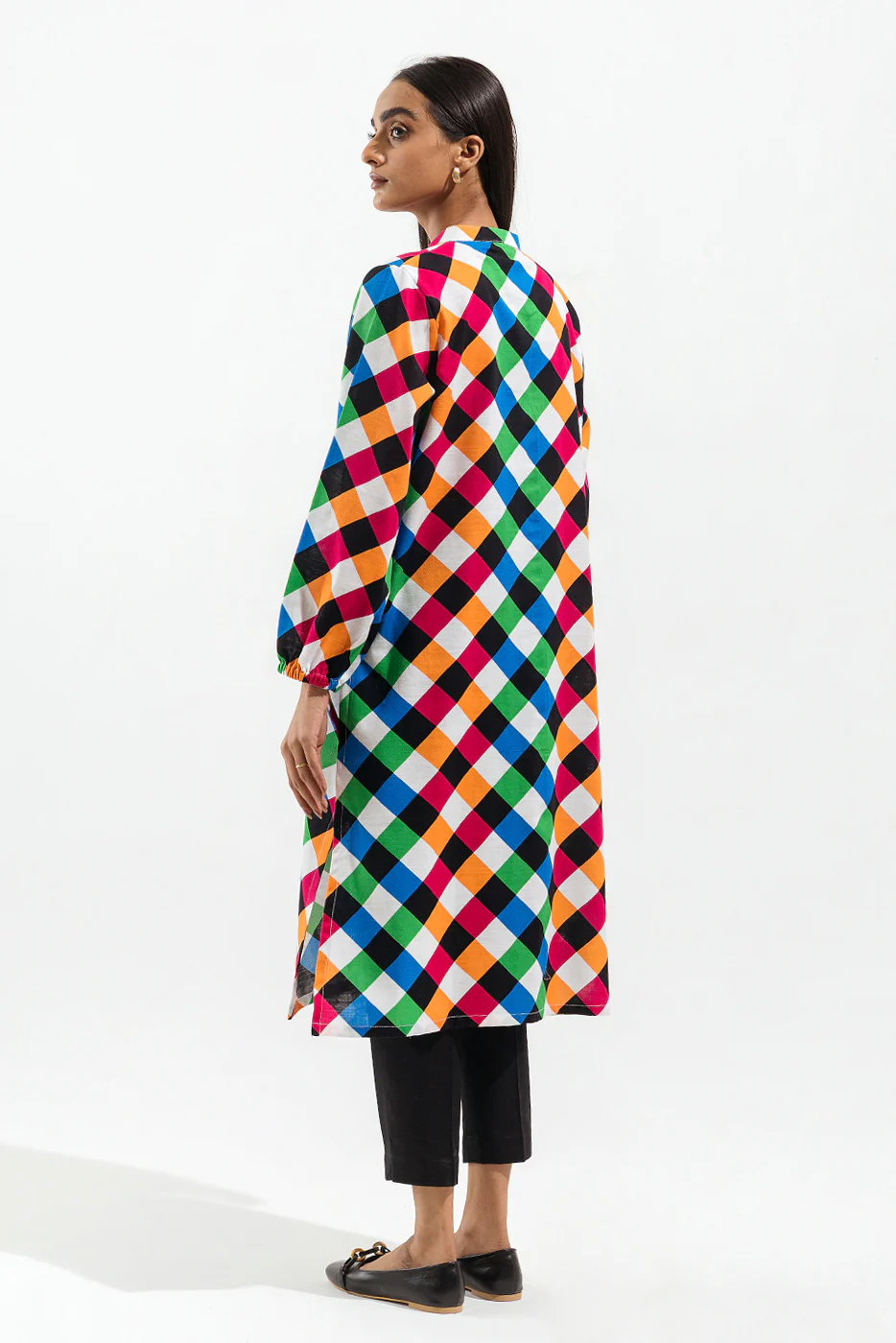 PRINTED JACQ KHADDAR SHIRT (PRET) - Image 3