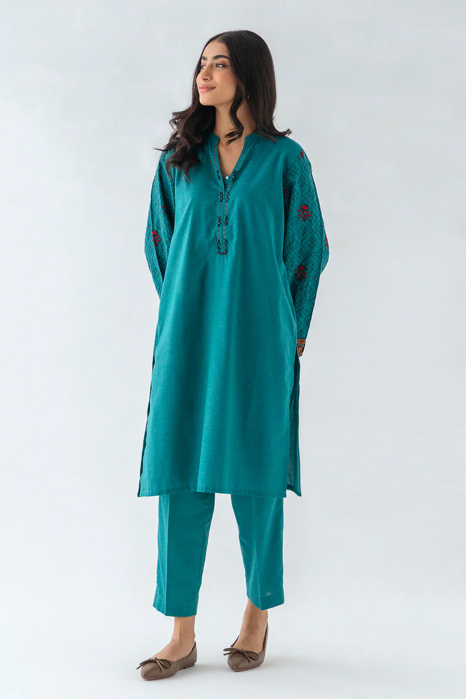 EMBROIDERED  SHIRT (PRET) - Image 2