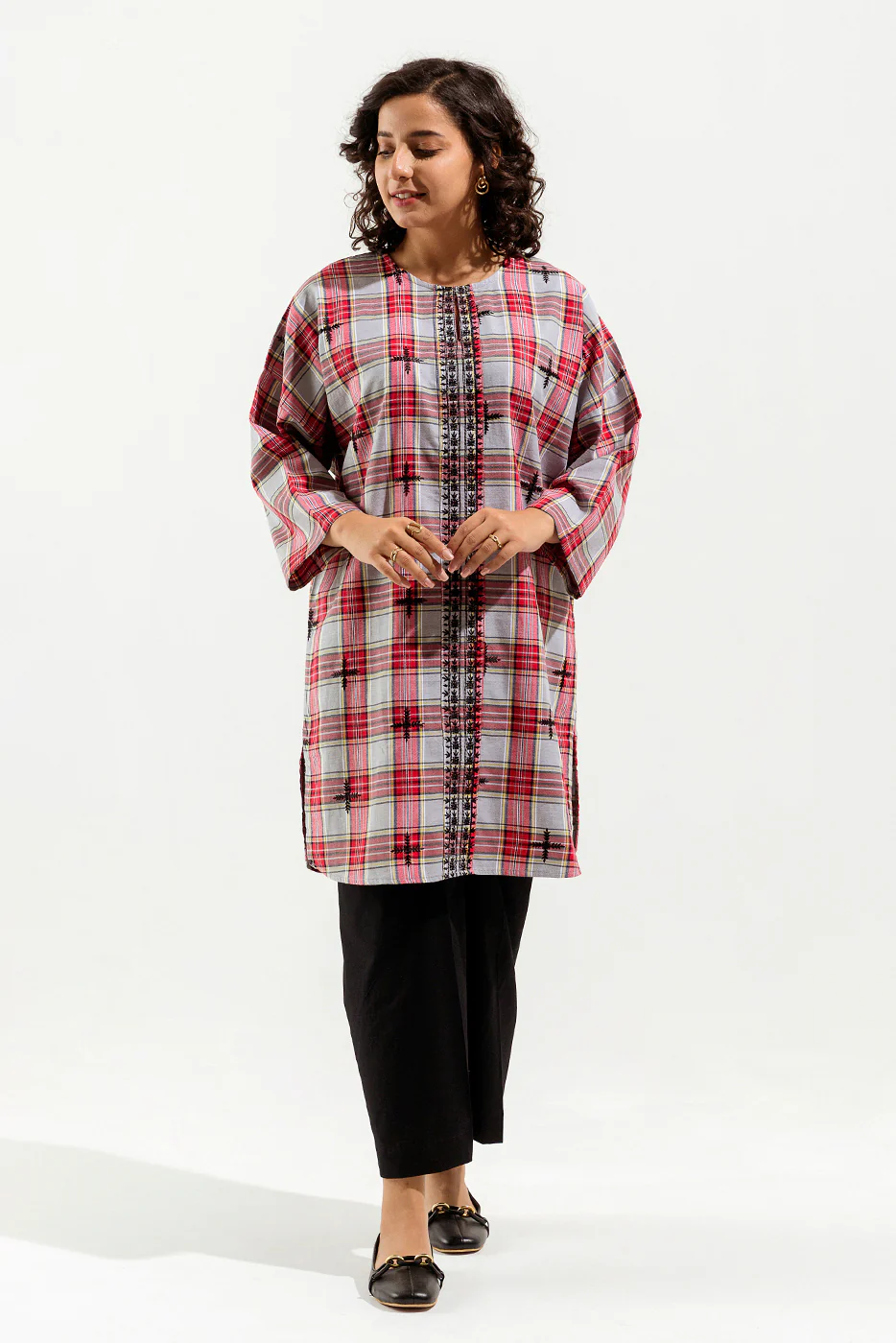 EMBROIDERED FLANNEL SHIRT (PRET) - Image 2