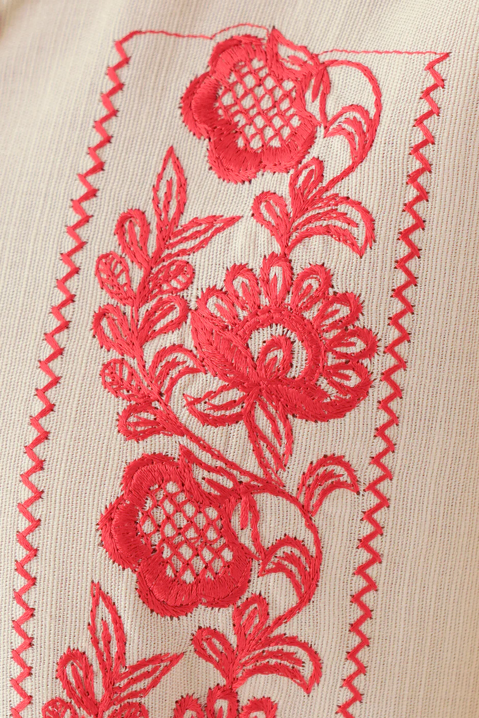 EMBROIDERED SLUB KHADDAR SHIRT (PRET) - Image 3