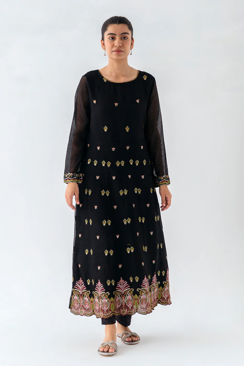 EMBROIDERED COTTON NET SHIRT (LUXURY PRET) - Image 4