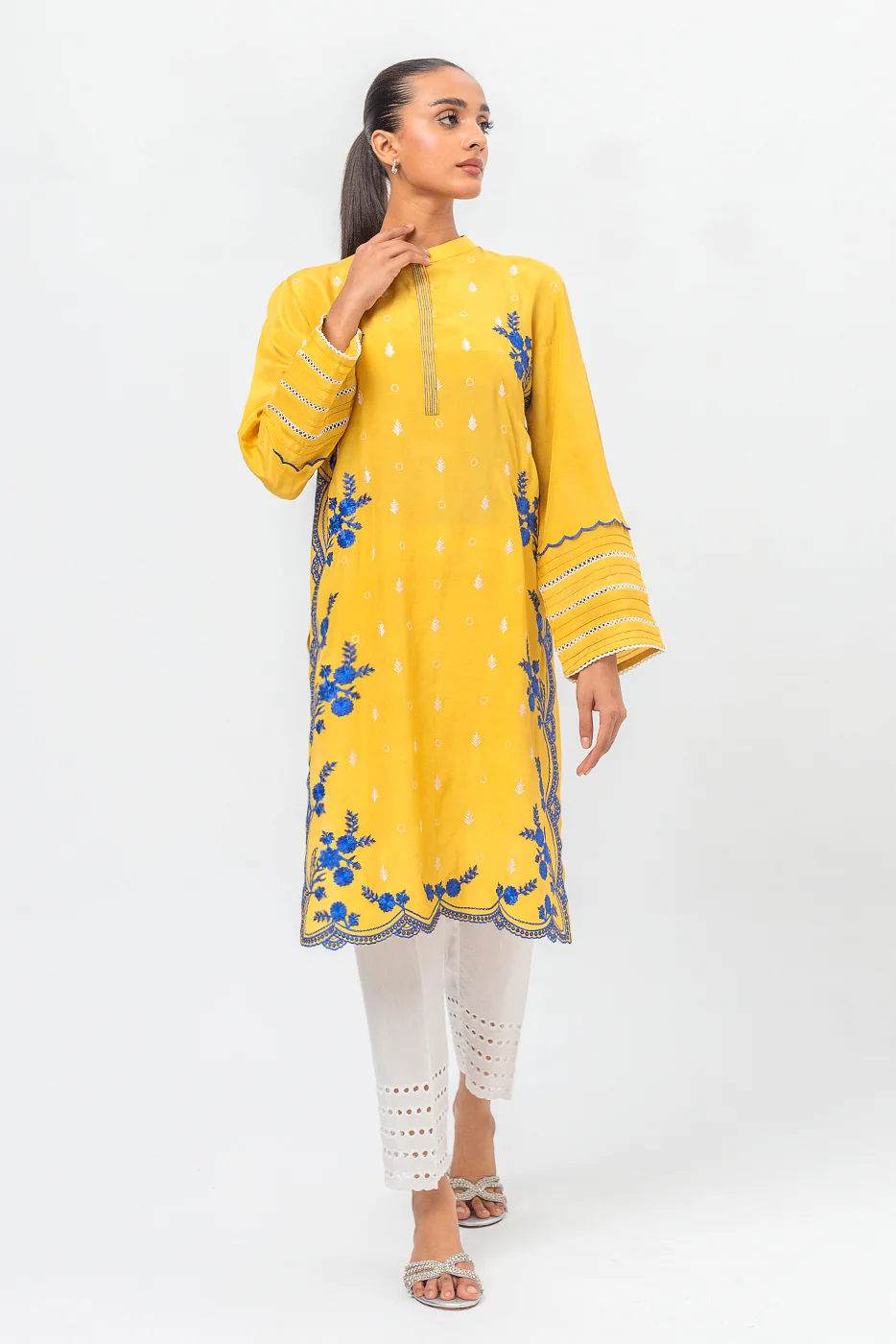 EMBROIDERED RAW SILK SHIRT (LUXURY PRET) - Image 2