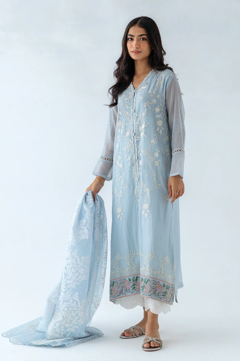 2 PIECE EMBROIDERED KARANDI SUIT (LUXURY PRET) - Image 2