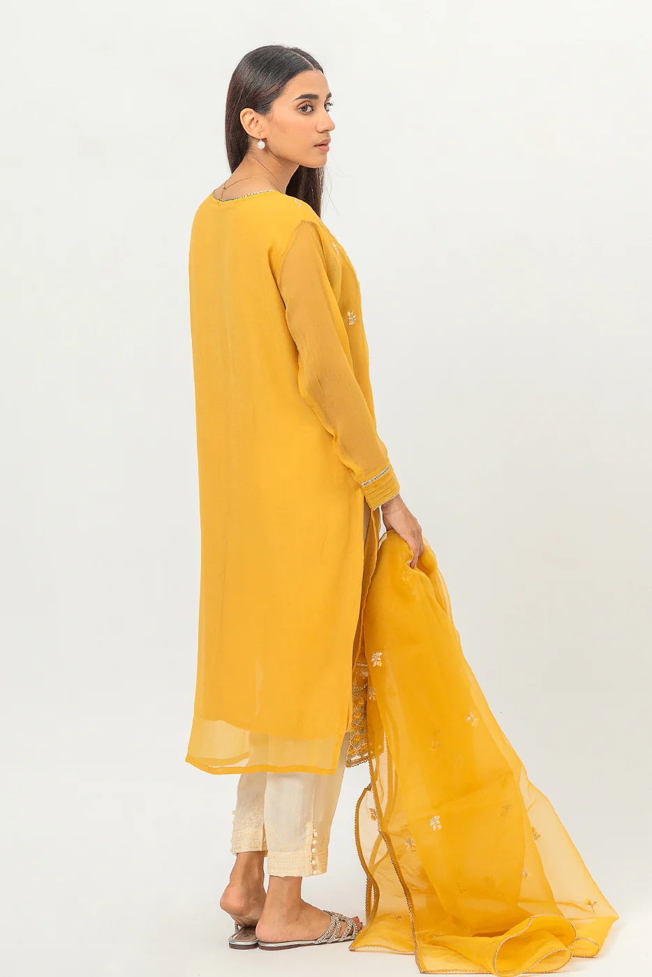 2 PIECE EMBROIDERED CHIFFON SUIT (LUXURY PRET) - Image 4