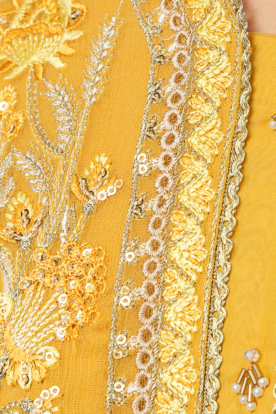 EMBROIDERED CHIFFON SHIRT (LUXURY PRET) - Image 4