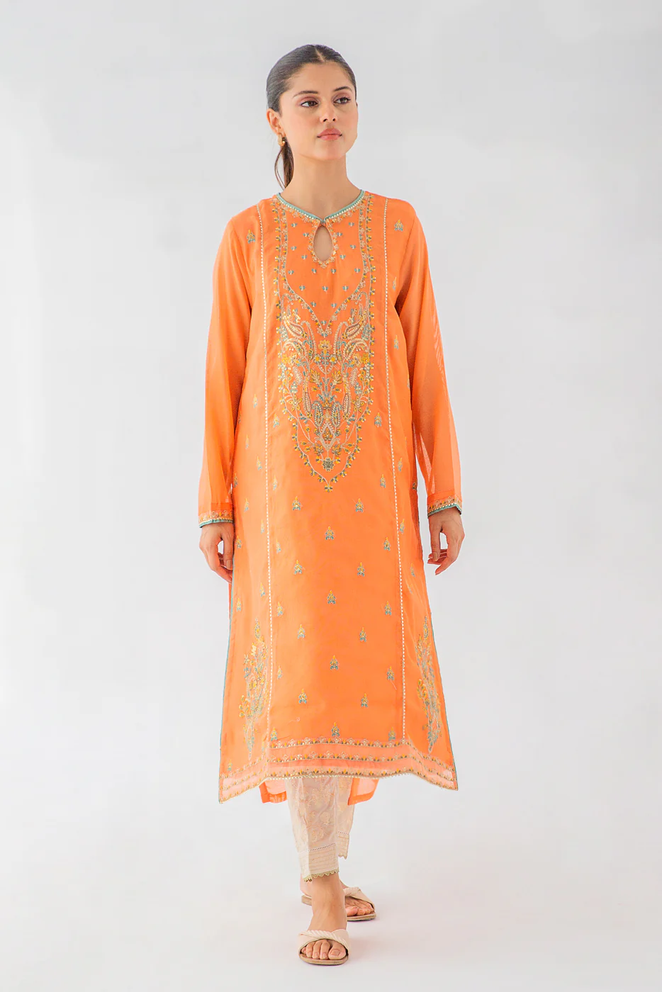 EMBROIDERED COTTON NET SHIRT (LUXURY PRET) - Image 2