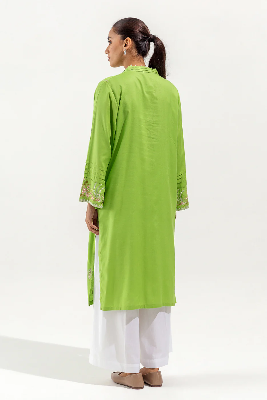 EMBROIDERED COTTON SHIRT (PRET) - Image 3