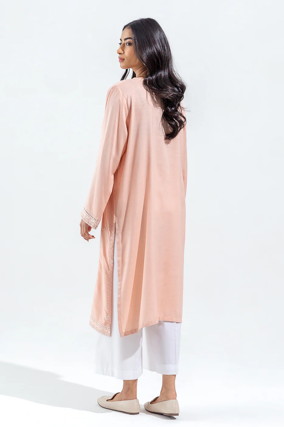 EMBROIDERED VISCOSE SLUB SHIRT (PRET) - Image 3