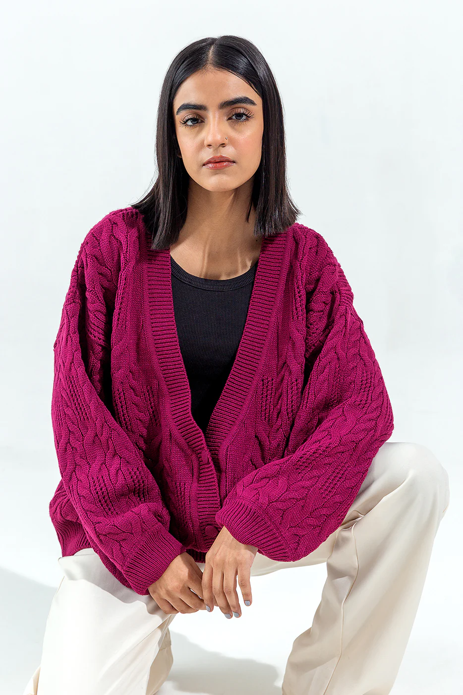 TEXTURED CARDIGAN - Image 3