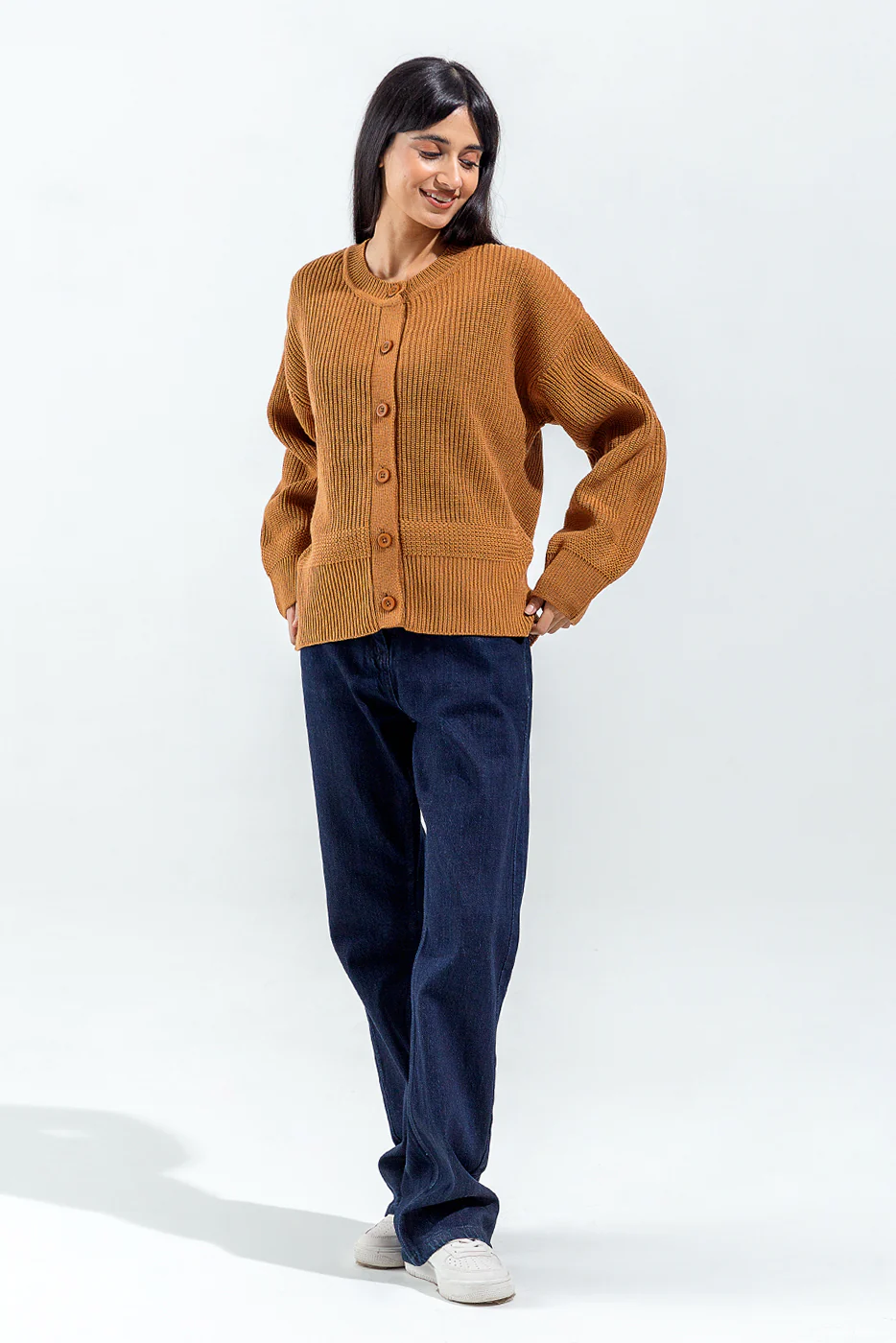 KNITTED CREW NECK CARDIGAN - Image 3